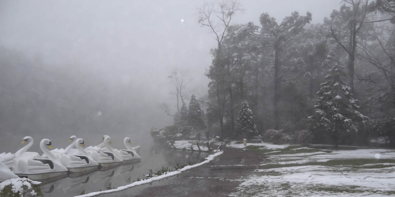 neve no Lago Negro em Gramado - RS